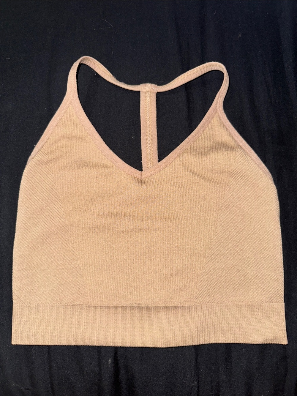 Seamless T-Back Crop Sports Bra